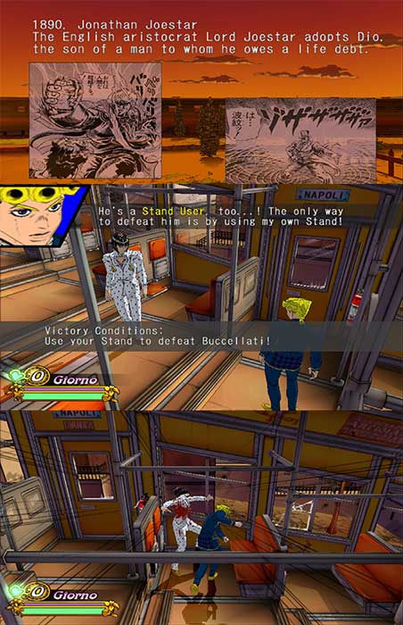 Jojo no Kimyou na Bouken: Ougon no Kaze (English patched) PS2 - widescreen  patch test 